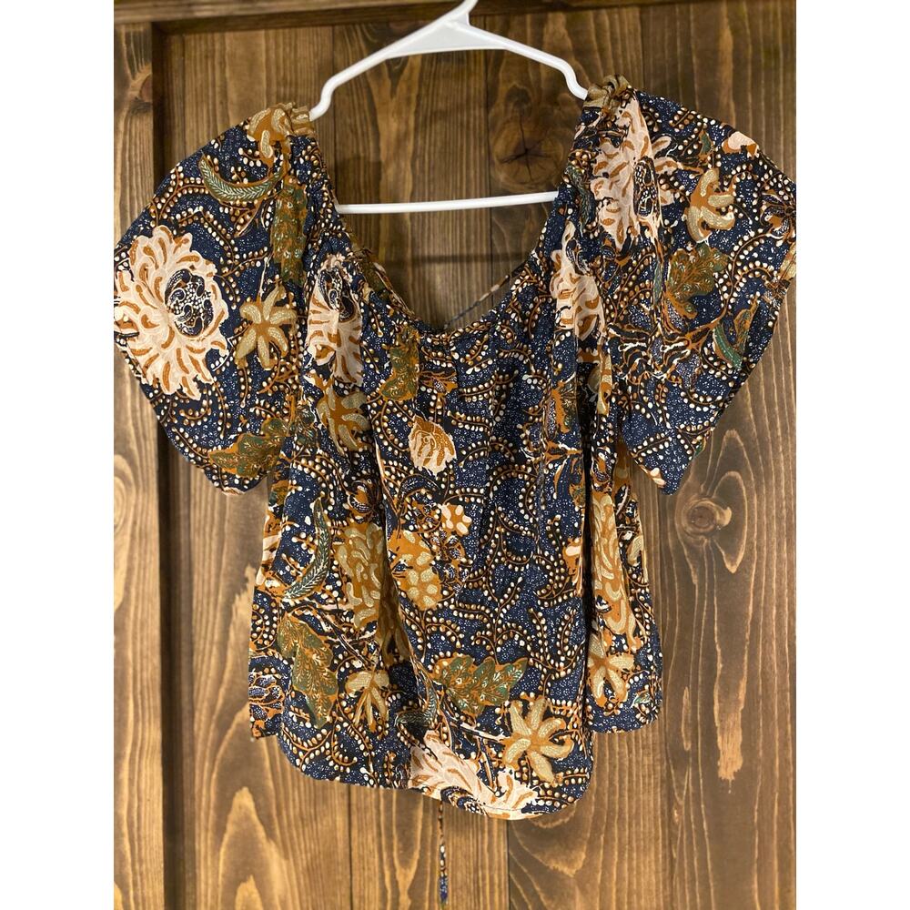 Madewell Silk Ruffle Collar Off the Shoulder Blouse